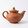 Terracotta Teapot — Handcrafted Clay Kettle with Hand-Engraved Motifs