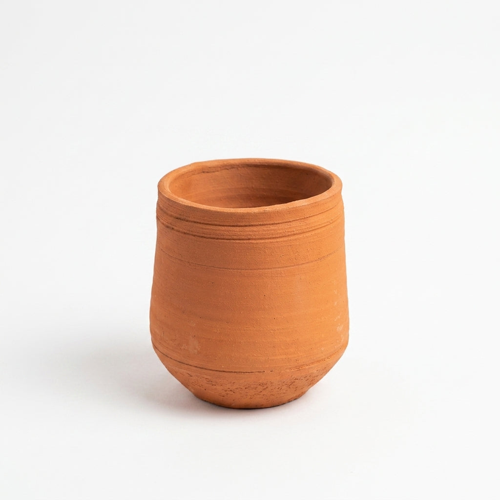 Terracotta Mini U-Shape Flower Pot — Small Handmade Clay Planter