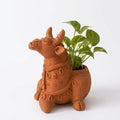 Terracotta Cow Planter — Handcrafted Clay Animal Plant Pot