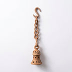 Terracotta Hanging Bulb Holder — Hand-Carved Clay Pendant with Chain & S-Hook