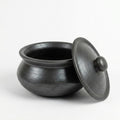 Black Clay Cooking Pot with Lid — Handcrafted Natural Black Pottery