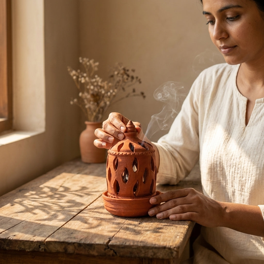 Terralume — Handcrafted Terracotta Clay Lamp