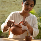Terracotta Teapot — Handcrafted Clay Kettle with Hand-Engraved Motifs