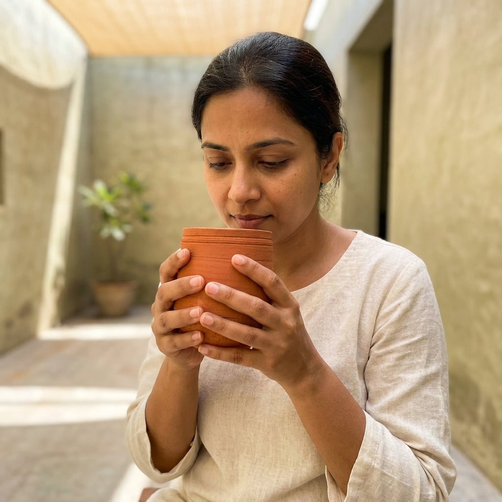 Terracotta Mini U-Shape Flower Pot — Small Handmade Clay Planter