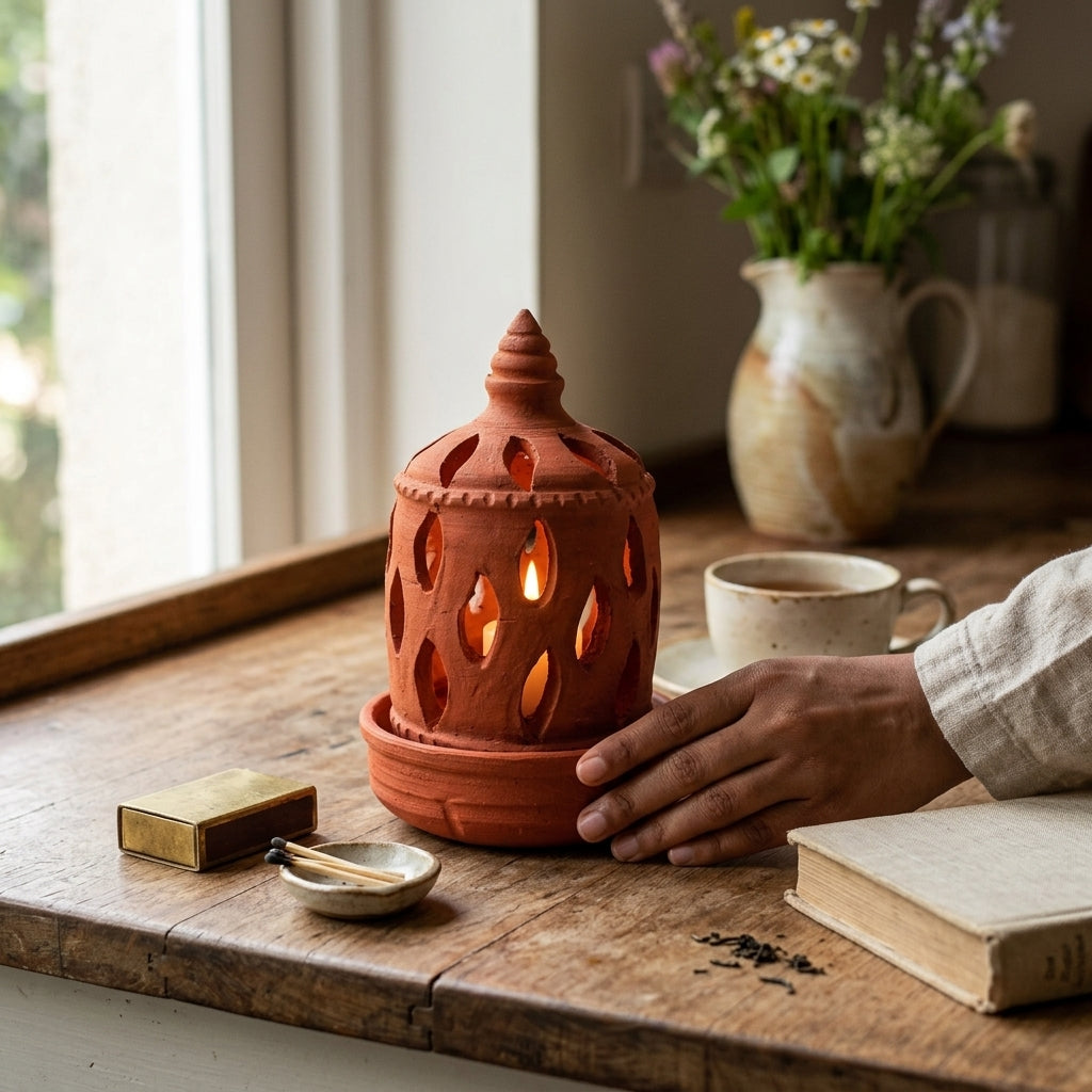 Terralume — Handcrafted Terracotta Clay Lamp