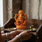 Terracotta Ganesha Idol — Handcrafted Clay Statue with Hand-Painted Finish