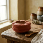 Terracotta Burnished Basin — Handcrafted Clay Ash Tray