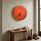 Terracotta Round Wall Clock — Minimalist Tick Marks, No Numbers
