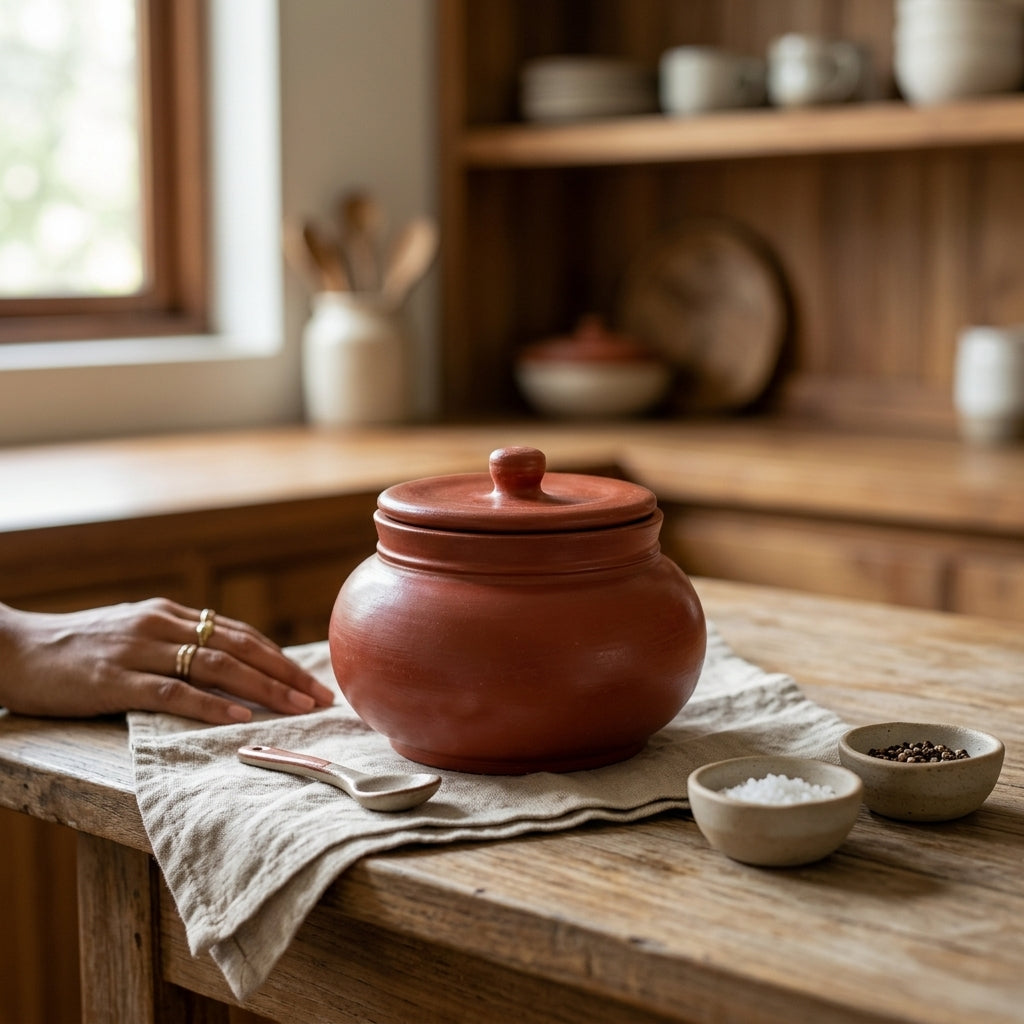 Terracotta Curd Maker — Handmade Clay Fermenting Jar