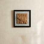 Terracotta Rhinoceros Wall Plaque — Framed Indus Valley Relief Art