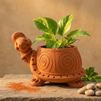 Terracotta Turtle Planter - Handcrafted terracotta earthenware by Soul Of Soil - View 4