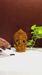 Terracotta Ganesha Statue — Handcrafted Clay Ganesha with Decorative Prabhavali