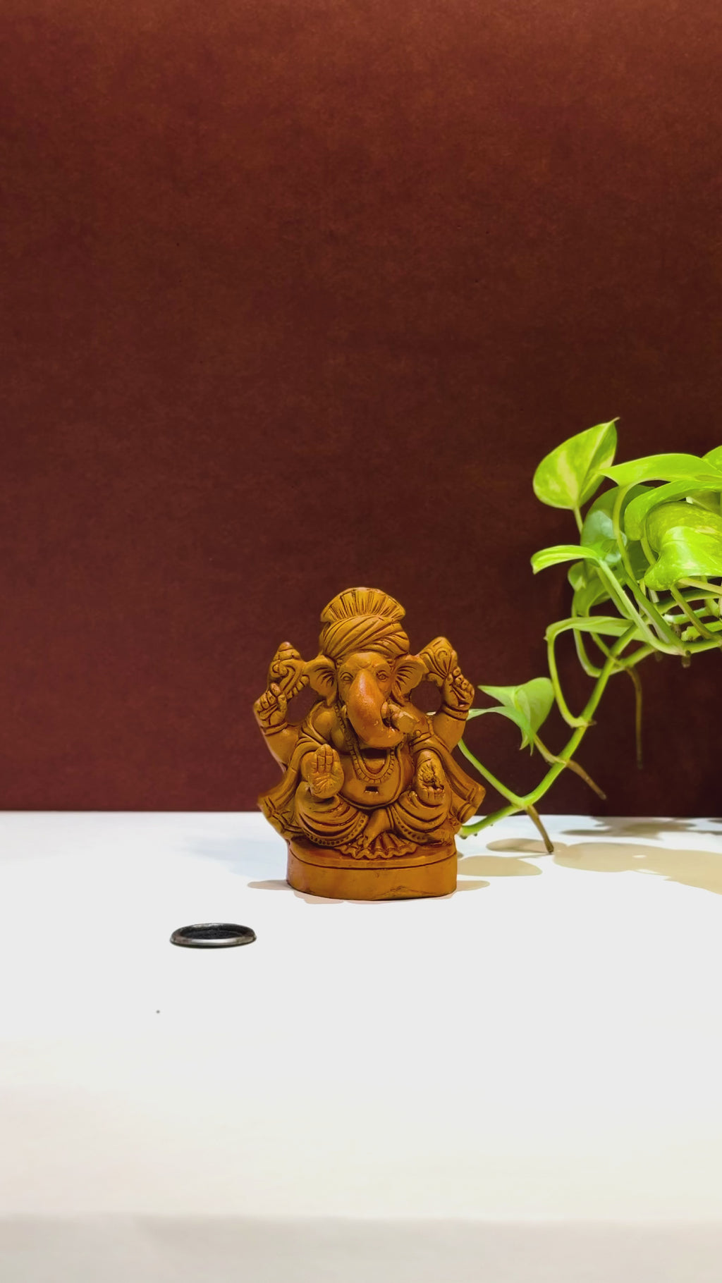 Terracotta Ganesha Idol — Handcrafted Clay Statue with Hand-Painted Finish