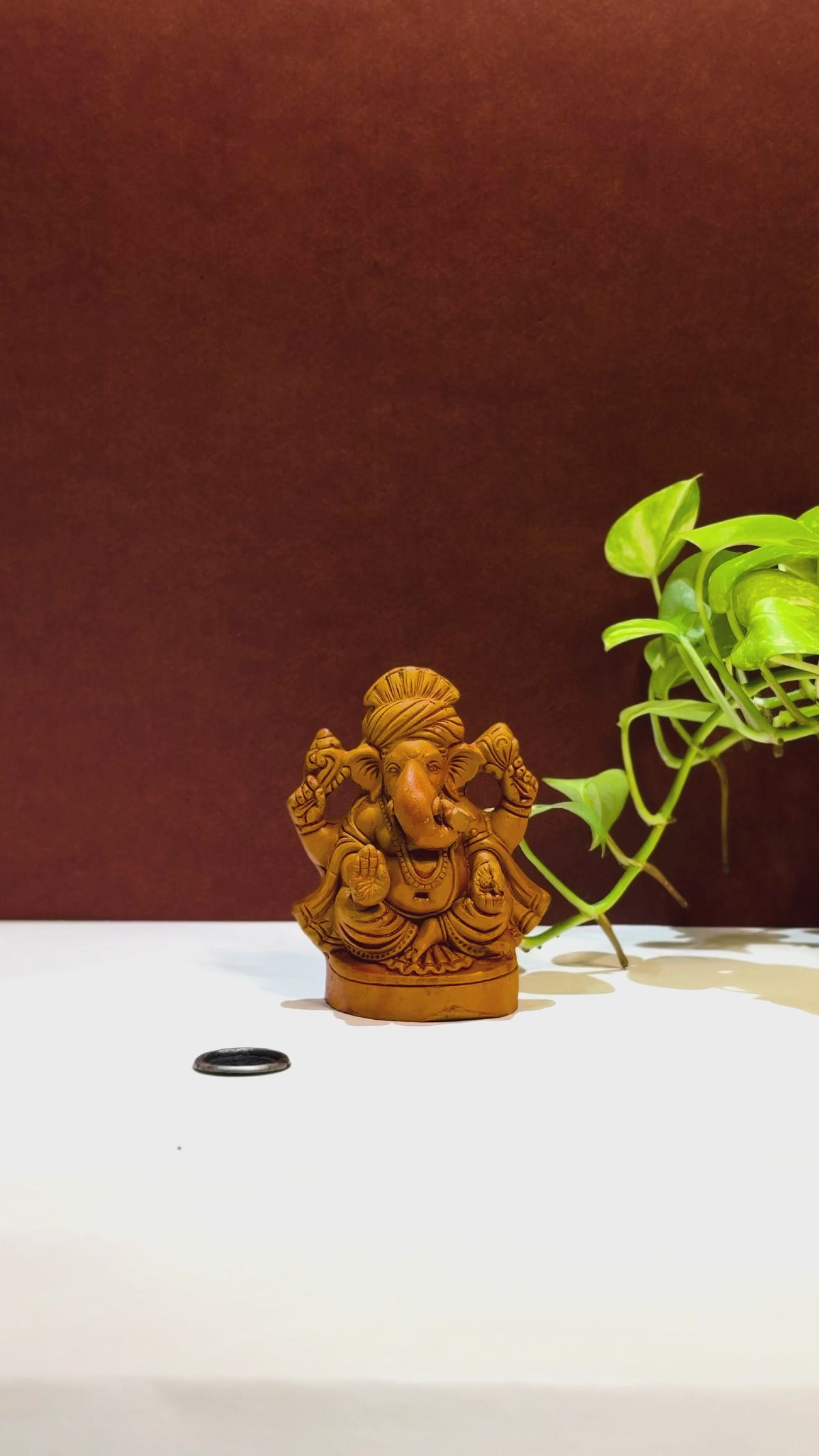 Terracotta Ganesha Idol — Handcrafted Clay Statue with Hand-Painted Finish